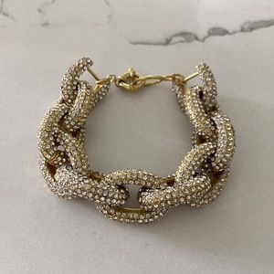 Bejeweled Gold chain-linked chunky bracelet